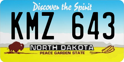 ND license plate KMZ643