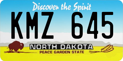 ND license plate KMZ645