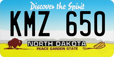 ND license plate KMZ650