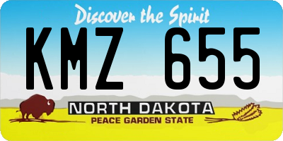 ND license plate KMZ655