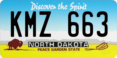ND license plate KMZ663