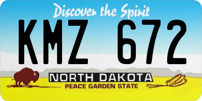 ND license plate KMZ672
