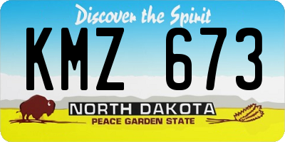ND license plate KMZ673