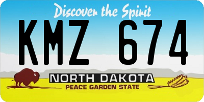ND license plate KMZ674
