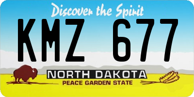 ND license plate KMZ677