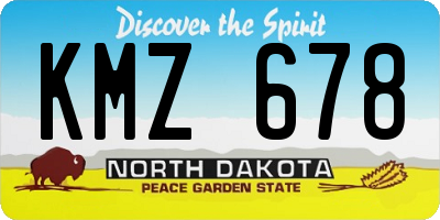 ND license plate KMZ678