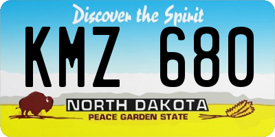 ND license plate KMZ680