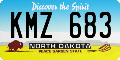ND license plate KMZ683