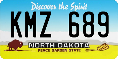 ND license plate KMZ689