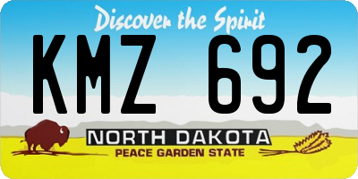 ND license plate KMZ692