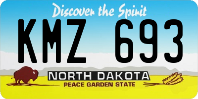 ND license plate KMZ693