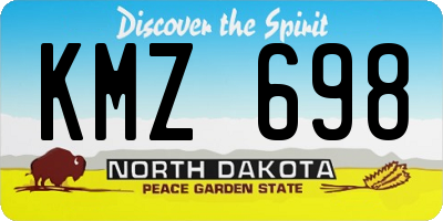 ND license plate KMZ698
