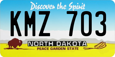 ND license plate KMZ703