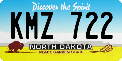 ND license plate KMZ722