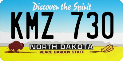 ND license plate KMZ730