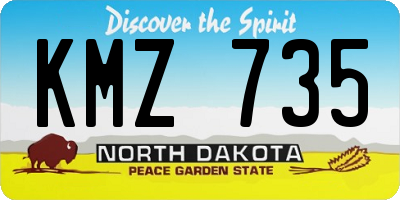 ND license plate KMZ735