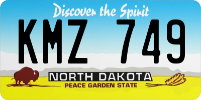ND license plate KMZ749