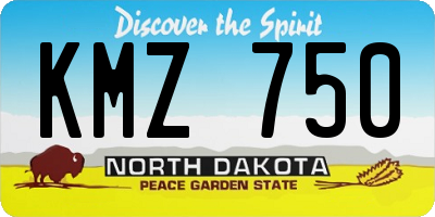 ND license plate KMZ750
