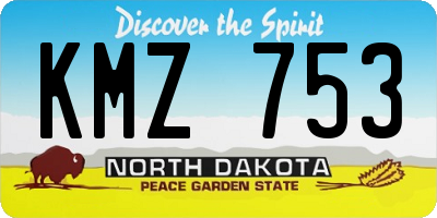 ND license plate KMZ753
