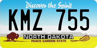 ND license plate KMZ755