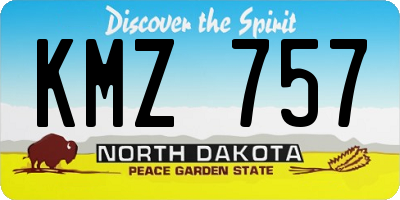 ND license plate KMZ757
