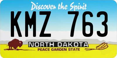 ND license plate KMZ763