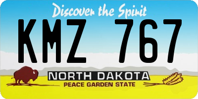 ND license plate KMZ767