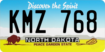 ND license plate KMZ768