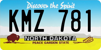 ND license plate KMZ781