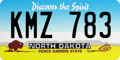 ND license plate KMZ783