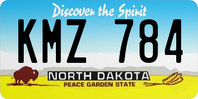 ND license plate KMZ784