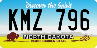 ND license plate KMZ796