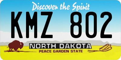 ND license plate KMZ802