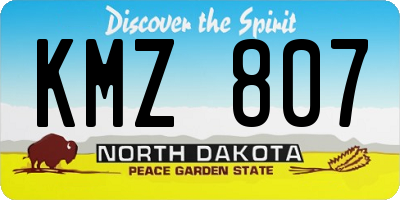 ND license plate KMZ807