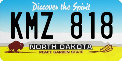 ND license plate KMZ818