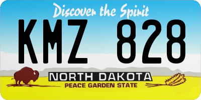 ND license plate KMZ828