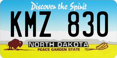 ND license plate KMZ830