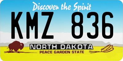 ND license plate KMZ836