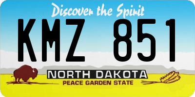 ND license plate KMZ851