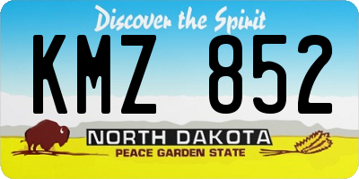 ND license plate KMZ852