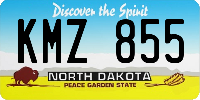 ND license plate KMZ855