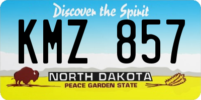 ND license plate KMZ857