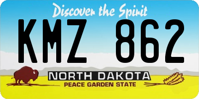 ND license plate KMZ862