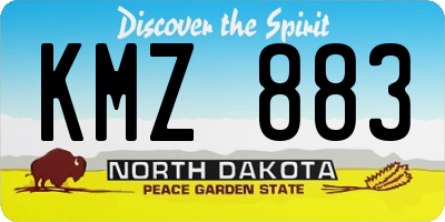 ND license plate KMZ883