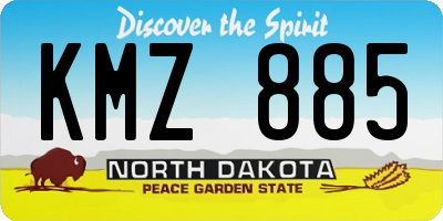 ND license plate KMZ885