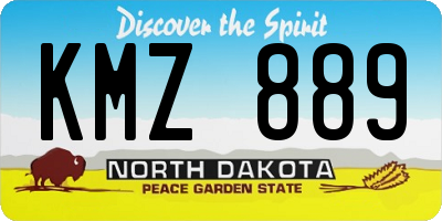 ND license plate KMZ889