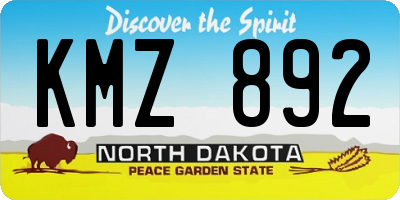 ND license plate KMZ892