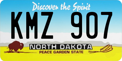 ND license plate KMZ907