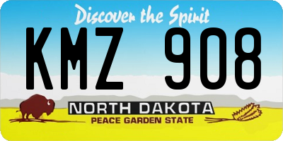 ND license plate KMZ908
