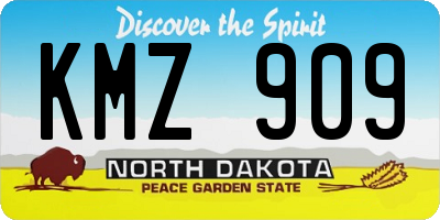 ND license plate KMZ909
